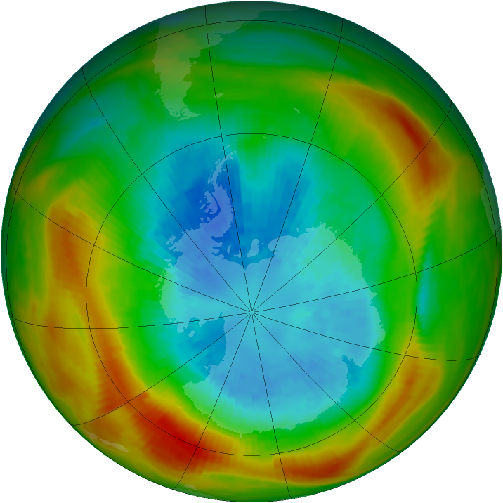 Antarctic ozone map for 13 September 1981